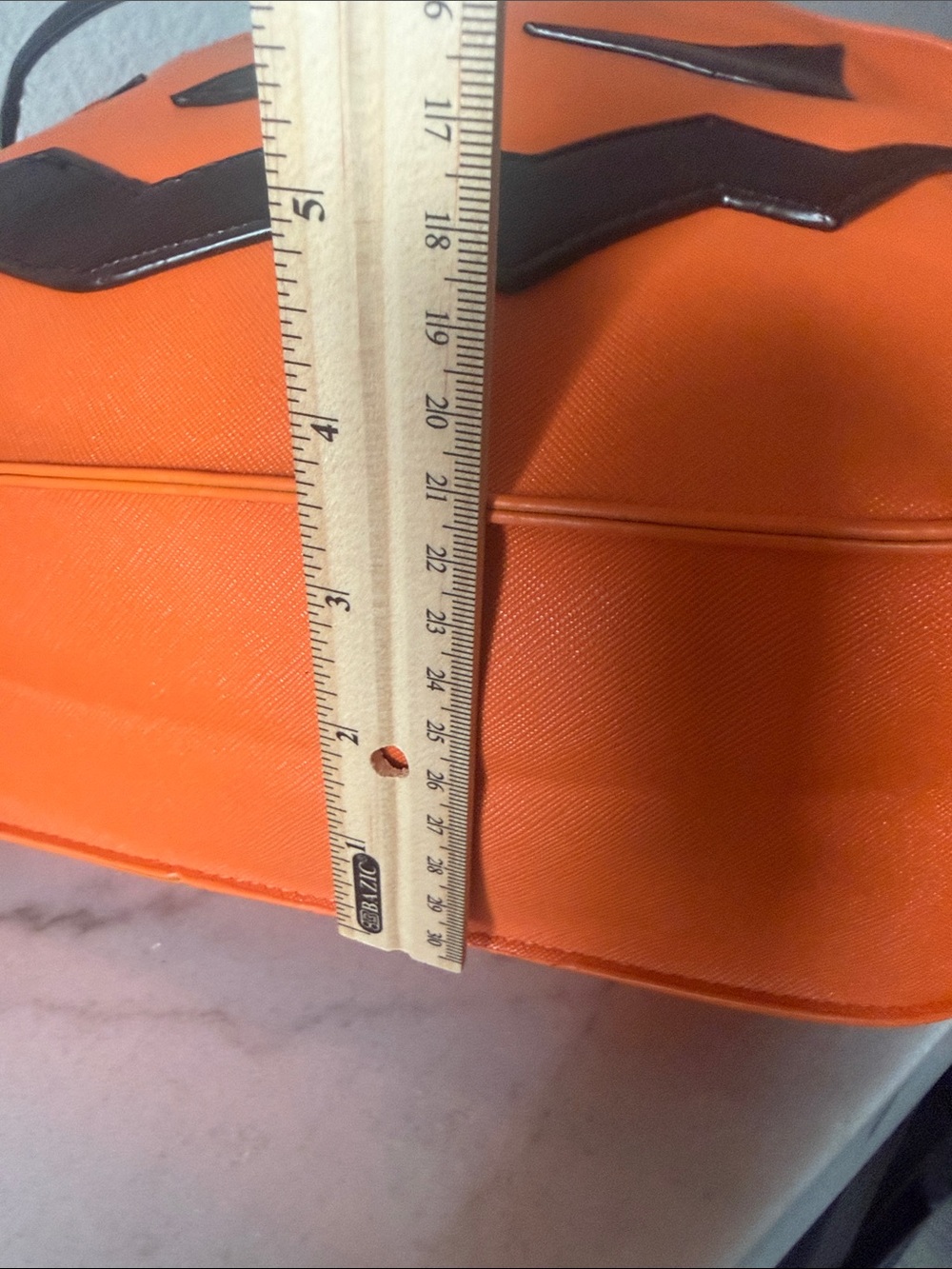Orange Jack-O’-Lantern Vegan Leather Halloween Tote Bag-NWT!! - Picture 8 of 11